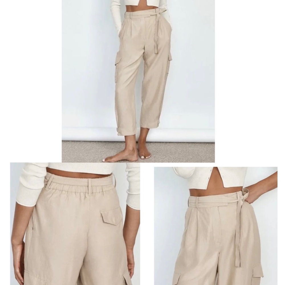 Wilfred Kafka High Waisted Cargo Linen Pants NEW